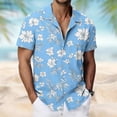 thumbnail image 2 of Busydd Hawaiian Shirts for Men Trendy Short Sleeve Print Button Down Shirt Men Summer Vacation Turndown Collar Beach Shirts 3XL, 2 of 9