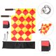thumbnail image 2 of KAKOWELY 1 juego de banderas de fútbol, tarjetas rojas y amarillas con lápiz, juego de banderas de árbitro de fútbol, silbatos de árbitro para deportes, 2 of 4