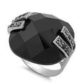 thumbnail image 1 of Black Cubic Zirconia Solitaire Ring .925 Sterling Silver Band Jewelry Female Male Unisex Size 10, 1 of 4