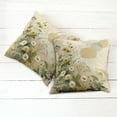 thumbnail image 2 of Ambesonne Floral Eucalyptus Throw Pillow Cover Pack of 2, Pastel Abloom, 2 Pcs-40"x40", Ivory Sage Green Mustard, 2 of 5