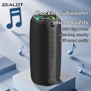 ZEALOT MP2M Portable Bluetooth Speaker, Portable Karaoke Machine with Two Wireless Mics: IPX6 Waterproof, 24W Loud Sound, Deep Bass, Bluetooth 5.3, LED Lights, Wireless Stereo Pairing, 30H Playtime