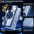 thumbnail image 4 of 360° Rotatable Ring & 180° Foldable Stand for iPhone 14 Case Clear, Compatible with MagSafe, Non-Yellowing, Military Drop Protection, Magnetic Phone Cover for Women Men, Blue, 4 of 7