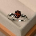 thumbnail image 4 of HeartsAndYou 1ct Natural Garnet Diamond Solitaire Round Wavy Accent Ring 14k SOLID White Gold, 4 of 8