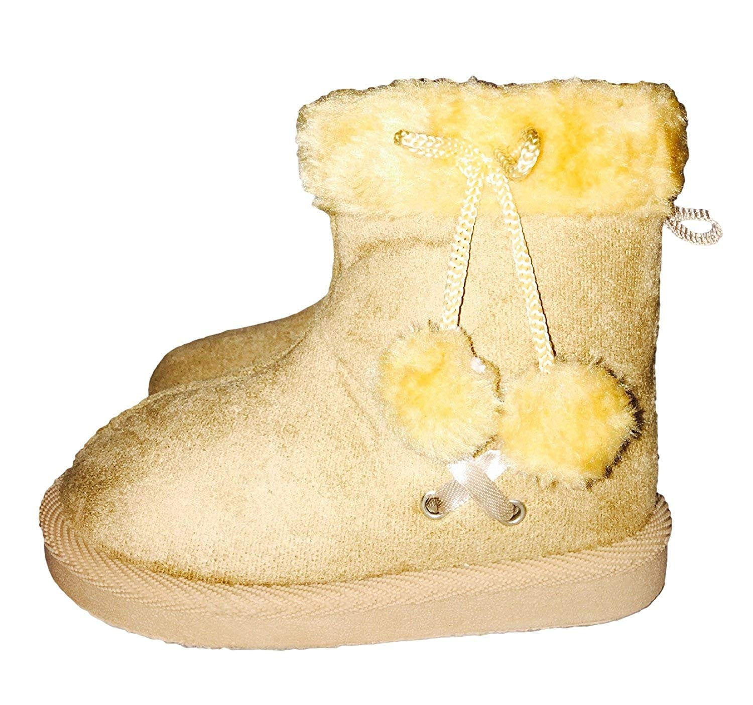 Cheetah//Leopard Fashion Print Footwear Toddler Girls Pom Pom Ankle Boots