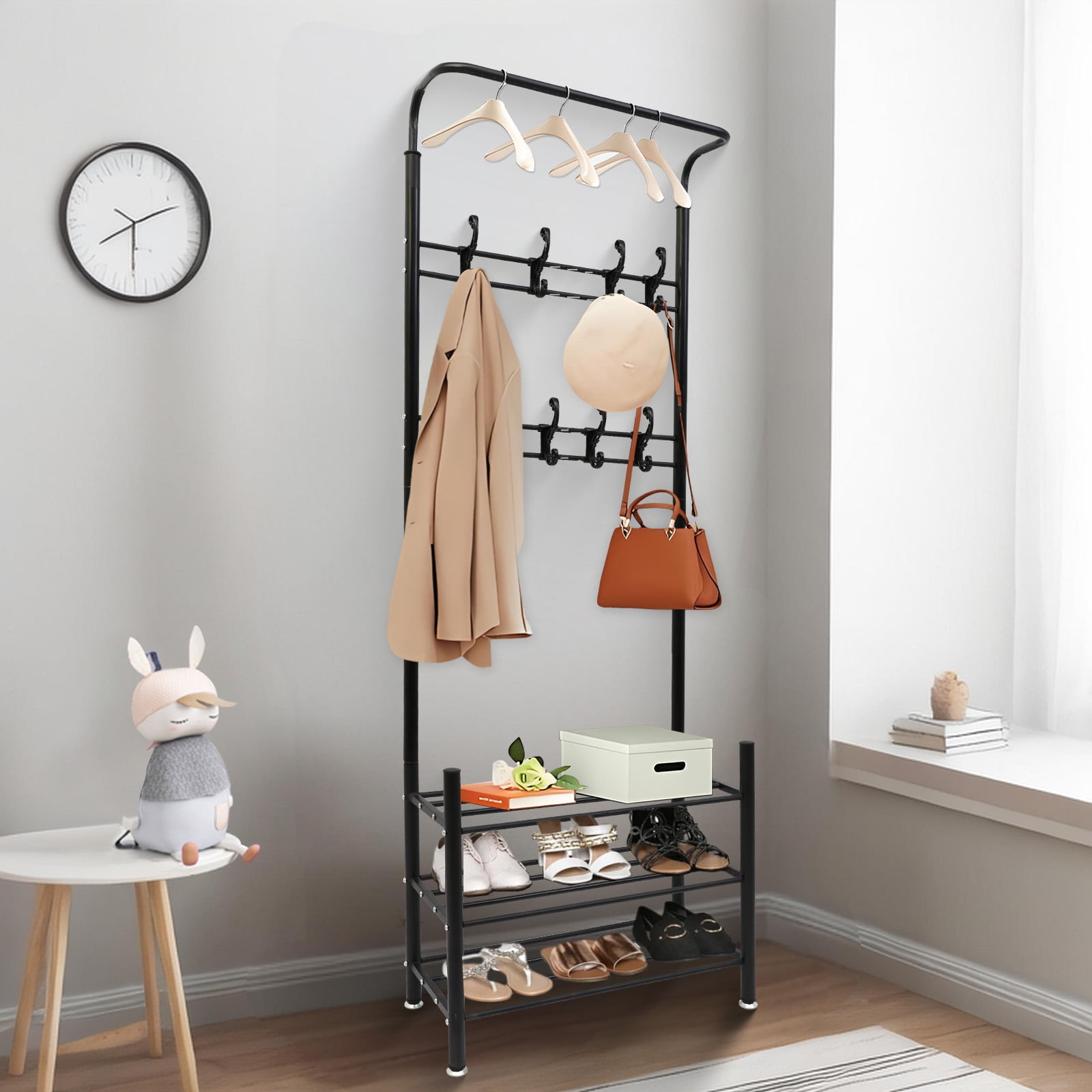 3 in 1 Hallway Coat Rack with 3 Tier Shoe Storage Belarus Ubuy