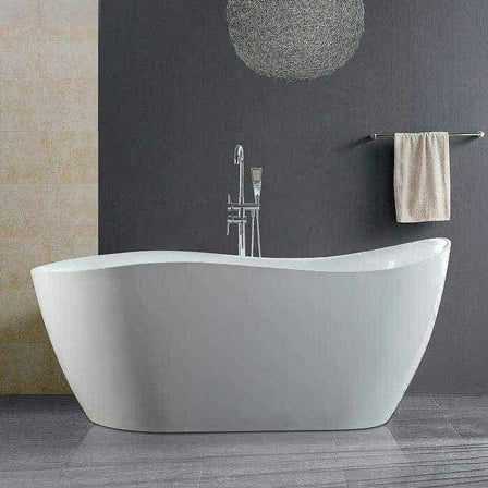 Morgan 66 Inch Acrylic Contemporary Wave Double Ended Tub - No Faucet Drillings