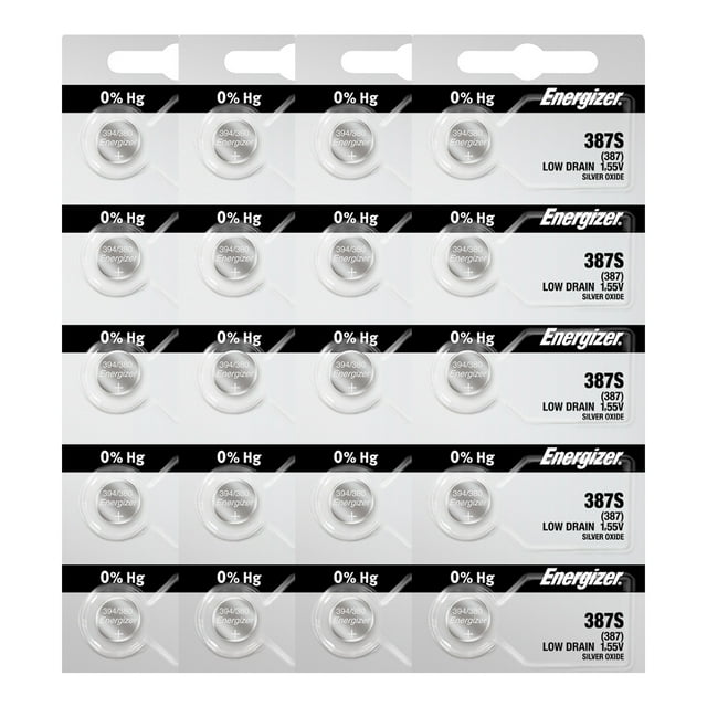 Energizer 387S Pile de Montre en Oxyde d'Argent 387 (Lot de 20)