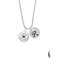 thumbnail image 2 of Delight Jewelry Silvertone Domed Class of 2024 Silvertone Script Initial Disc - R - Charm Necklace, 20"+3", 2 of 4