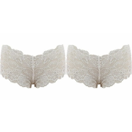 2 Pack Pantie High Knicker Thong Lingerie Underwear Waist G String Lace Brief Push up Strapless Bras for Women Low Back Freaky Lingerie for Women Bridal Gown Garment Bag Sheer Lingerie