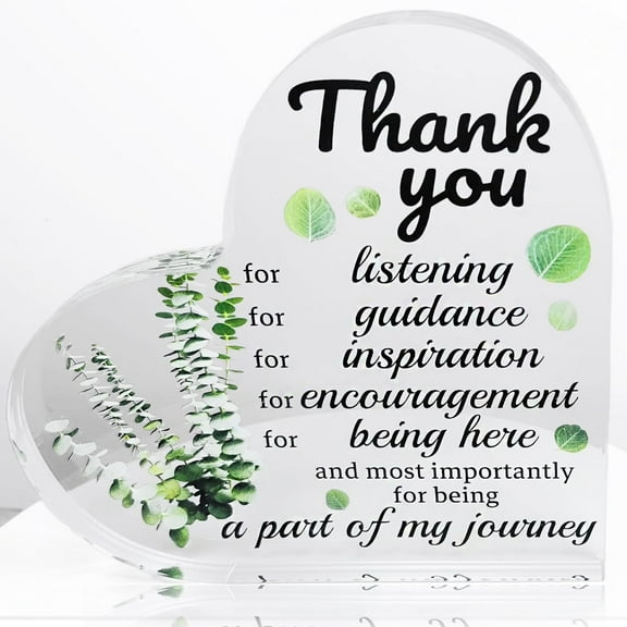 Thank You Gifts for Men Women, Acrylic Heart Keepsake for Female, Appreciation Friend Teacher Manager Superior Boss Volunteer Director Coworker Leaving Gift Ideas (Thank you 2)