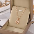 thumbnail image 4 of YYKihy Rose Gold Love Clever Pendant Necklaces Stainless Jewelry Chain Star Necklace For Women, 4 of 8