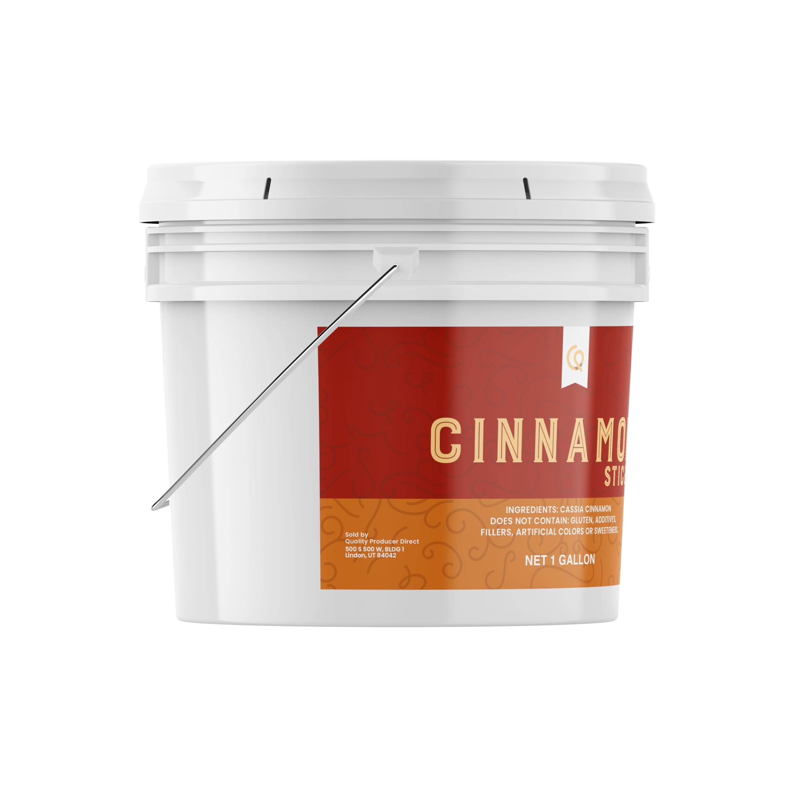 Quality Producer Direct Cinnamon Sticks, 1 Gallon, 3 Length, Gluten-Free, 100% Pure, Additive-Free & Preservative-Free, Packaged in the US, BPA-Free & Reusable Bucket