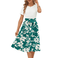 thumbnail image 4 of UVN Summer Dresses for Women Short Sleeve Ribbed Casual Midi Dress Ladies Floral Print Sundress with Pockets, 4 of 9