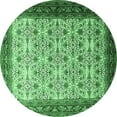 thumbnail image 1 of Ahgly Company Indoor Round Persian Emerald Green Traditional Area Rugs, 3' Round, 1 of 4