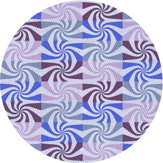 Ahgly Company Indoor Square Patterned Slate Blue Area Rugs, 3' Square