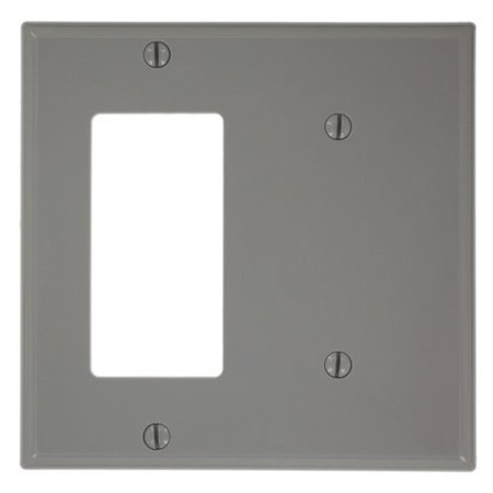 Leviton 80708-GY Gray Nylon Two Gang Combination Decora Blank Wall Plate - Walmart.com