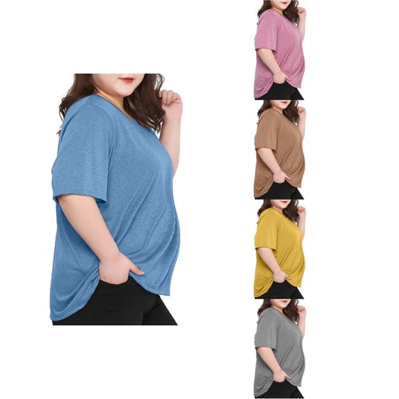 Abtuhar Maternity Summer Casual Casual Round Neck Loose Oversized Tshirts,Coffee,XXXXXXXL