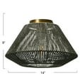 thumbnail image 2 of Creative Co-Op Flush Mount Ceiling Light with Woven Paper Rope Shade, Grey, 2 of 7