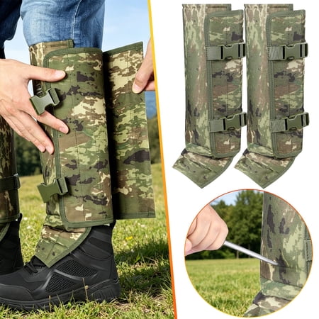 HonesrMatter Gaiters for Hiking Snake Gaiters for Men Tick Gaiters with Adjustable Fit Unisex Leg Protection for Hunting Camping Green