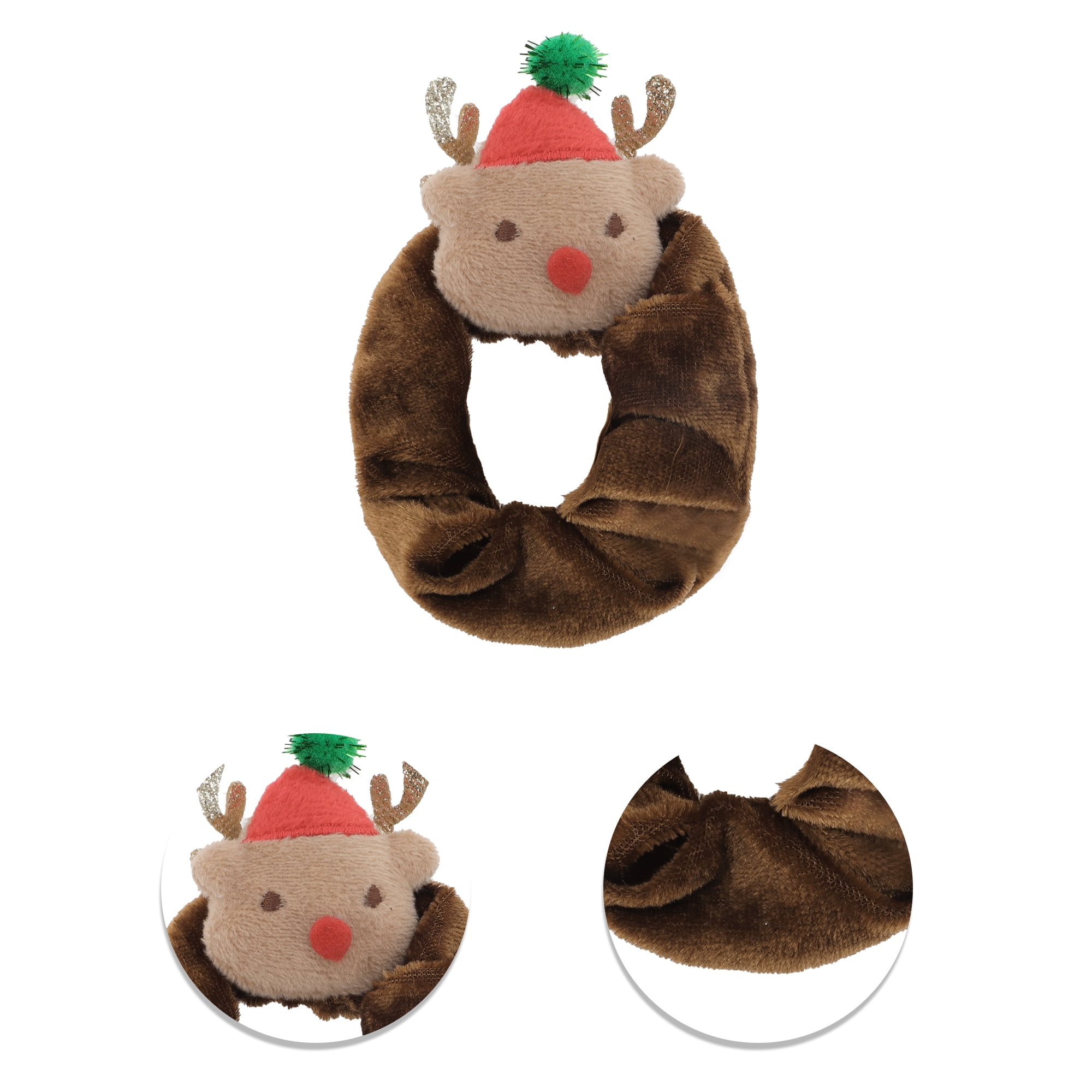 NOMADIC NOOK Christmas Hair Hair Ties 6 Pcs Brown Red White Green