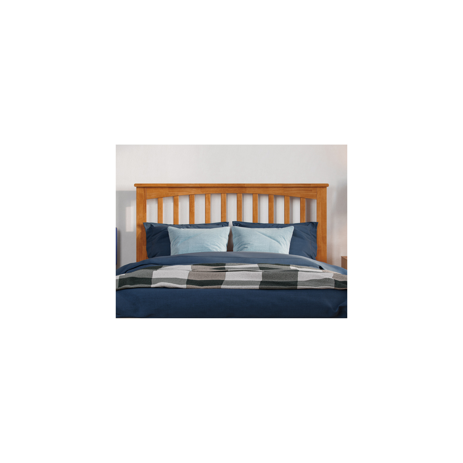 Maykoosh Southwestern Style Full Foundation Bed with Charging Station, Light Toffee, 77.24" x 56.93" x 44.29" - Solid Wood, Box Required