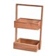 thumbnail image 1 of Estante de ducha de pie, estante de almacenamiento de 2 niveles, estante para mostrador, elegante estante de madera con asa para baño, oficina,, 1 of 8