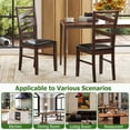 thumbnail image 5 of Costway Dining Chairs Set of 2 Rubber Wood Legs Faux Leather Upholstered Seat Armless, 5 of 9