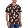 thumbnail image 2 of Vsdgher Popcorn Print Men's Dry Fit Mesh Athletic Shirts Moisture Wicking Tennis T-Shirt Tops, 2 of 9