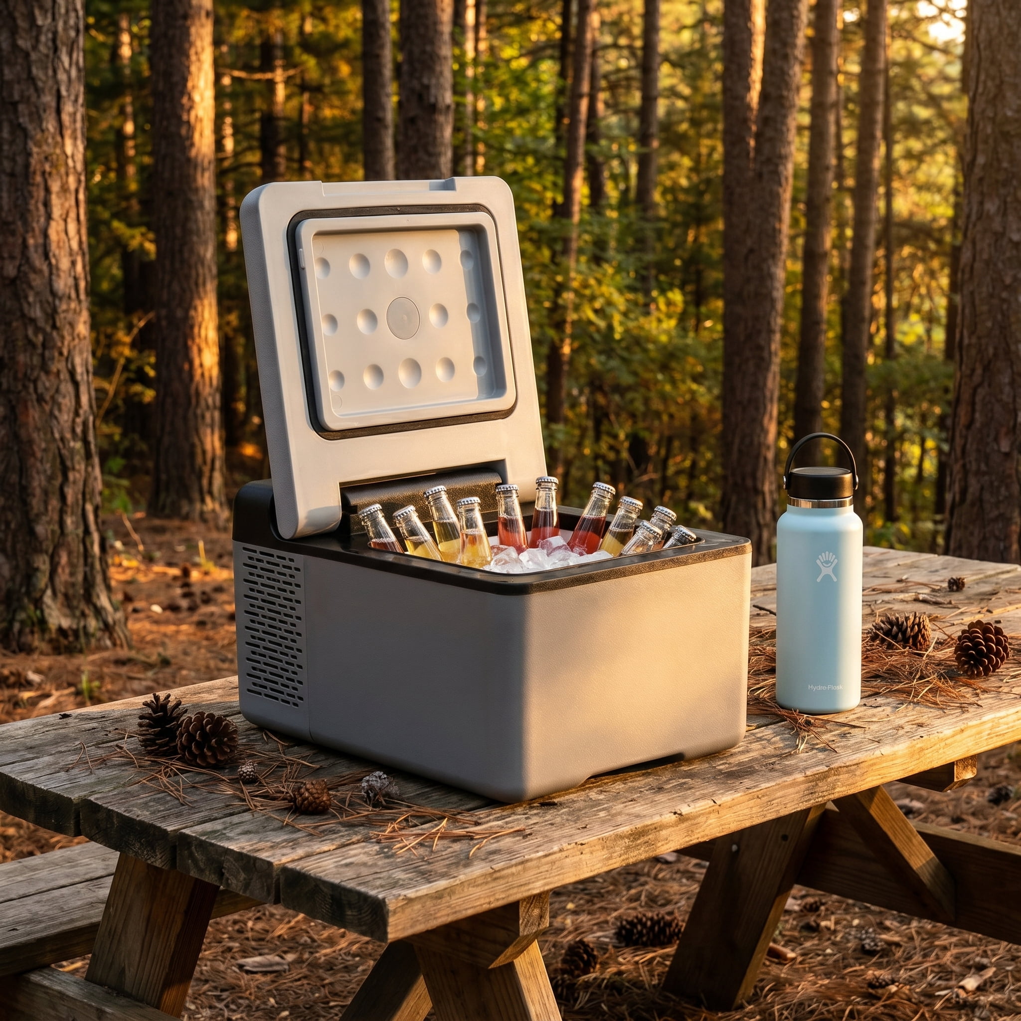 12V Portable Mini Refrigerator, 10 Qt Car Freezer (-4℉~68℉) with App & Touch Control, 12/24V DC & 110-220V AC Compressor Cooler for Camping, Road Trip & Home