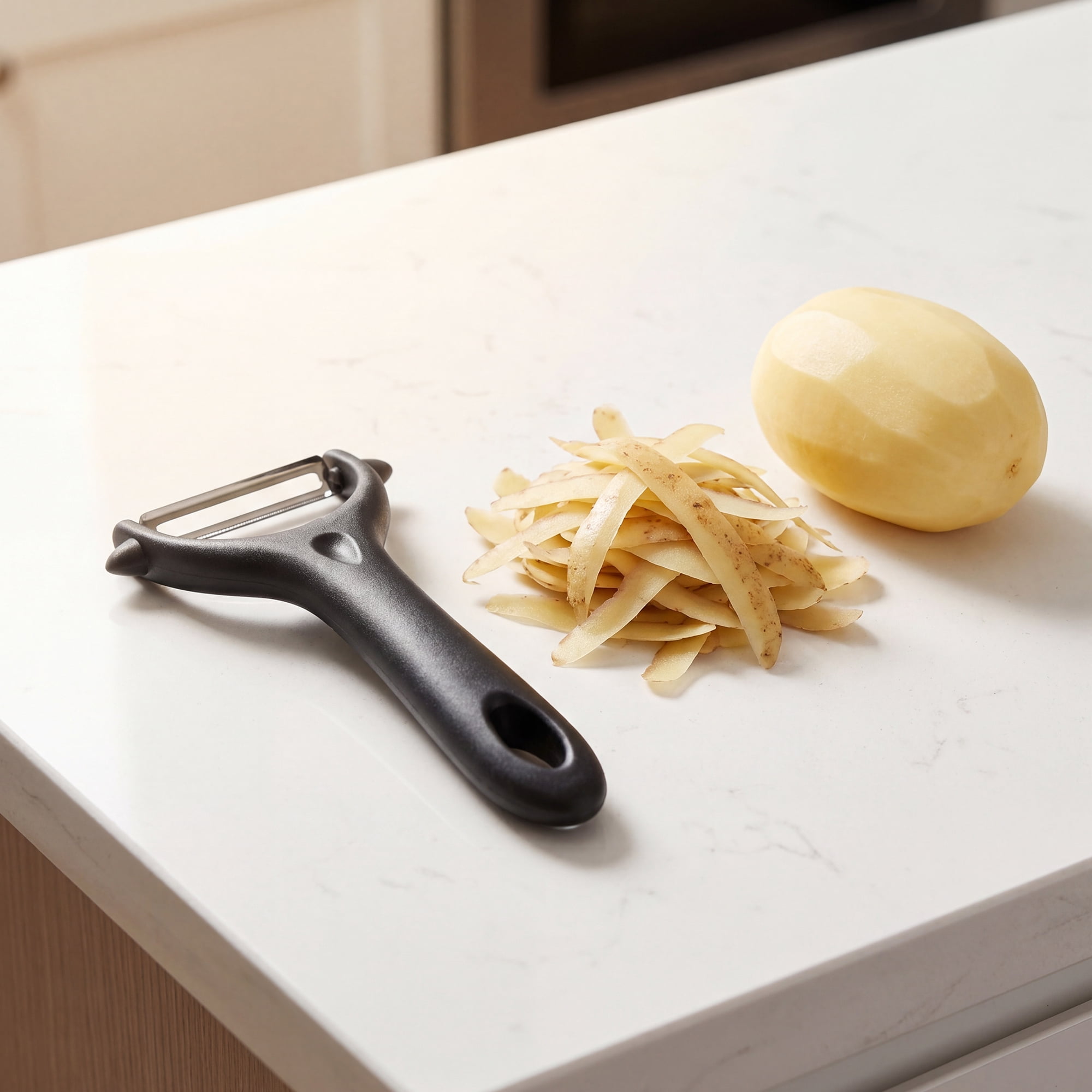 Unique Bargains Durable Plastic Vegetable Peeler with Ergonomic Handle Black-Pounted 2Pcs