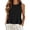 Black, variant on Womens Linen Tank Tops Casual Sleeveless Tank Summer Beach Cute Sleeveless Shirts Ruffled Top Size S