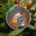 thumbnail image 4 of Adventure Time Christmas Round Ornament Glass Circular Pendant Smooth Hanging Decoration for Home, Office & Christmas Tree, 4 of 8