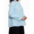 thumbnail image 3 of Lovito Women Loose Long Sleeve Blouse Linen Round Neck Muslim Plus Size Plain Shirts Casual Ruffle Maxi Fashion Top, 3 of 5
