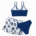 thumbnail image 3 of kpoplk Girls Cute Swimsuit 3PCS Set Polka Dot Print Bikini and Coordinating Cover Up Skirt Size 4-12(Dark Green,12Y), 3 of 6