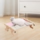 thumbnail image 1 of Hamaca para gatos Yinane Percha para ventana de gato Resistente fácil de desmontar y limpiar Estante de madera Patrón de pata rosa gris, 1 of 8
