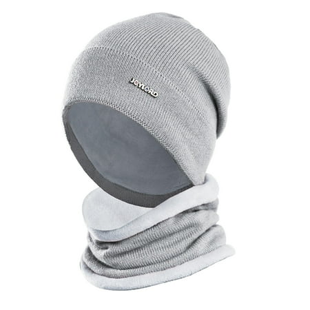 

koaiezne Winter Unisex Fashion Solid Velvet Thickened Warm Bib Knitted Wool Cap Hat