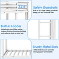 thumbnail image 5 of Kumix Bunk Bed Twin over Twin, Low Bunk Bed with Guardrails and Built-in Ladder, Metal Bunk Bed for Teens Adults, Twin Bunk Beds Frame for Bedroom, Noise Free, Easy Assembly, White, 5 of 9