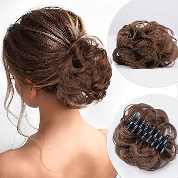 Messy Bun Hair Clip Wig Easy Grasping Curler Natural Hair Extension for Women Stylish Updo Accessory