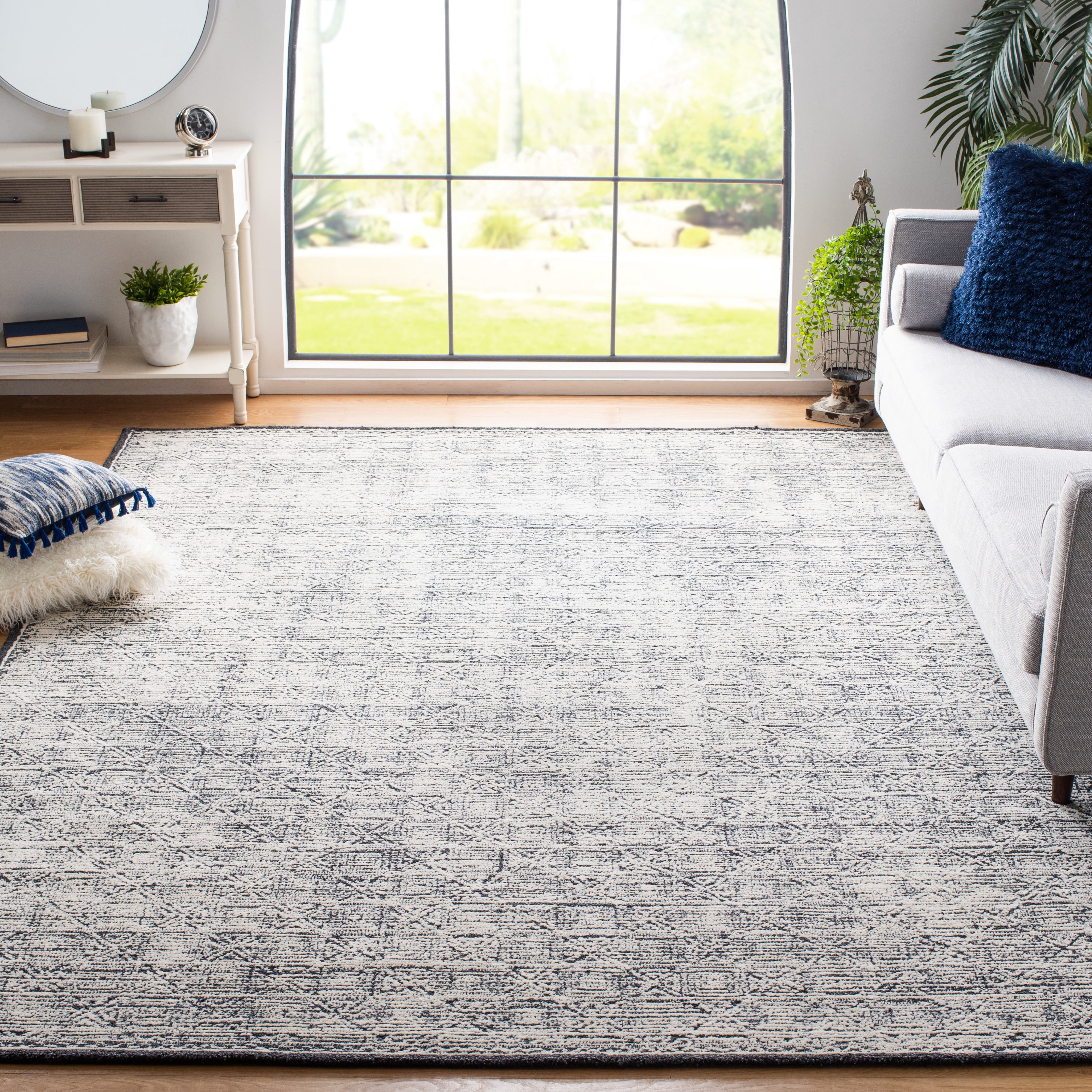 SAFAVIEH Roslyn Burton Abstract Area Rug, Black/Ivory, 8' x 10'