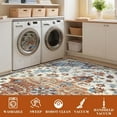thumbnail image 3 of Hasoo 9' x 12' Area Rug for Living Room Boho Vintage Rug Non Slip Throw Rugs Floral Bedroom Rug, Blue/Orange, 3 of 5