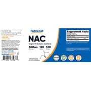 Nutricost N-Acetyl L-Cysteine (NAC) Supplement 600mg, 120 Capsules