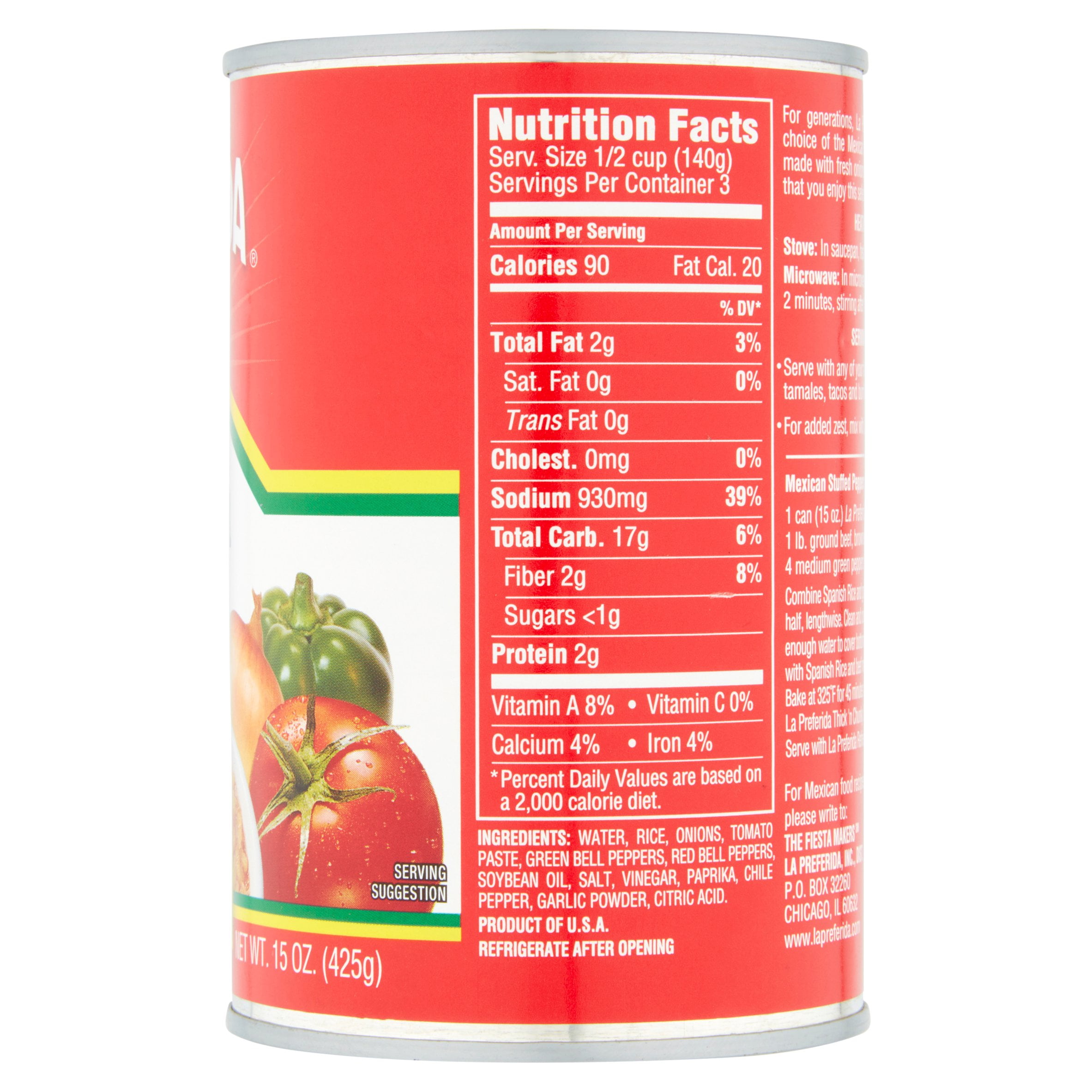 (2 pack) La Preferida Spanish Rice With Bell Peppers & Onions, 15 oz