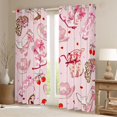 thumbnail image 2 of Manfei Western Cowgirl Hats Boots Black Out Curtains for Girls Kids,Teens Female Cartoon Cherry Bowknot Curtains Pack of 2 (42x63 Each),Luxury Bedroom Decor, 2 of 6