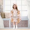 thumbnail image 7 of Wearable Blanket with Sleeves and Pocket Oversized Hooded Sweatshirt 3-14 YR Adorable Capybaras in Love S, 7 of 7