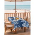 thumbnail image 2 of Outdoor Tablecloth with Umbrella Hole for Patio/Picnic/Party/Camping, Navy Blue Anchor Nautical Waterproof Table Cloth Rectangle Table Cover Washable, Coastal Rudder Beach (60"x 120"), 2 of 9