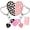 Pink & Black, variant on Personalized Brick Matching Heart Keychains, Initial Cute Keychains for Couple Boyfriend Girlfriend