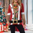 thumbnail image 6 of Women 3D Print Christmas Crewneck Sweatshirt with Novelty Santa and Cat Design Holiday Party Pullover Top, 6 of 6