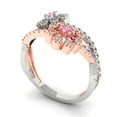 thumbnail image 2 of Halo Engagement Ring for Women - 0.48ct Simulated Pink Diamond in 14K White/Rose Gold Promise Ring, 2 of 6