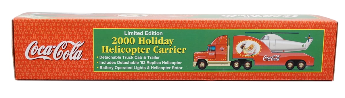 Coca-Cola 2000 Holiday Helicopter Carrier - Coke Truck & Trailer