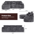 thumbnail image 2 of COPIAE 113.4" Cloud Sectional Couch with Deep Seat, L-Shaped Boneless Curved Sofa, Corduroy Upholstery Couches for Living Room, No Assembly Required, Dark Gray, 2 of 9